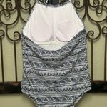 Ekouaer  black & white Aztec print high halter one piece bathing suit Photo 1