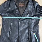 Vogue Virile Leather Blazer Style Jacket Black Size Small Photo 10