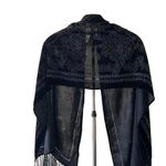 2 for $30 Velvet Floral Black Gypsy Bohemian Fringe Scarf One Size #1240 Photo 1