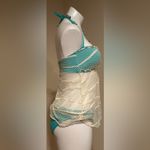 Lucky Brand 1990 Turquoise and Cream Fish Net Mesh Bikini Set Sz SP. Photo 6