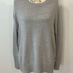 Athleta  Nopa merino wool side lace up sweater light gray S Photo 1