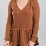 Gilded Intent  Peplum Burnt Orange Blouse Photo 2