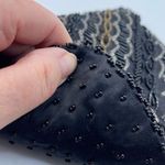 Vintage Y2K satin beaded black clutch. Snap front Photo 4