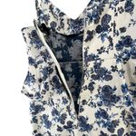 En Saison A Sight To See Peplum Midi Dress Womens L Navy Blue Floral Jacquard White Size L Photo 9