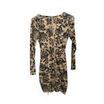 Windsor Dress Womens Small Floral Bodycon VNeck Ruched LongSleeve Romantic Chic Black Photo 1