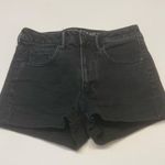 American Eagle  Stretch Super Hi-rise Shortie Jean Denim Shorts Cuffed Sz 2 Black Photo 2