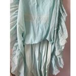 Vintage 1970 Robins Egg Blue Floral Crochet Prarie Boho Dress Size M Photo 6