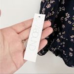 Abound  Navy Blue Floral Cropped Tank Top Ruffle Cinched Front Size Small NEW Photo 6