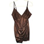 ASTR The Label Clarissa Dress Womens M Brown Bronze Metallic Cocktail Glamour Photo 1
