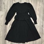 We Wore What  Plunging V Neck Long Sleeve Peasant Midi Dress Black Size M Photo 7