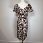 J.Crew New! Brown Giraffe Print V-Back Cotton Dress Women’s Size 6P Photo 4