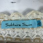 Solitaire Swim Cover Up L Crochet Knit Ivory Metallic Trim Festival Boho Beach Photo 1