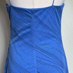 Vintage Y2K My Michelle Blue Glitter Ruched Spaghetti Strap Dress USA L Size L Photo 5