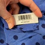 Joe Fresh  Blue‎ Polka Dot Silk Blouse Top Size M Business Casual Preppy Photo 7
