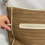 Brighton Cream & Tan Raffia Leather Shoulder Tote Bag Purse Photo 7