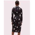 Kate Spade  Deco Bloom Crepe Button Front Long Sleeves Collared Mini Dress size 4 Photo 3