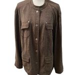 JM Collection  Woman Chocolate Brown Chunky Knit Cardigan Sweater Jacket 18W Photo 0