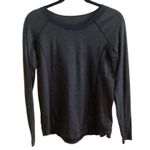 Lululemon turn it up long sleeve crew neck thumb holes blue heathered top Sz 10 Photo 1