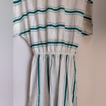 Vintage Midi Dress with Tie Front and Dolman Sleeves White Size none Photo 7