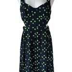 Topshop NWT  Cutout Fit & Flare Cotton Dress Black Green Photo 1