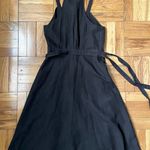 J.Crew  Black Linen Cotton Strapless Flowy Wrap Dress - Small Photo 1