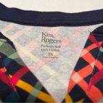 kim rogers Womens Size 2X XXL Multicolored Plaid Cotton Top Shirt Blouse Coastal Photo 1