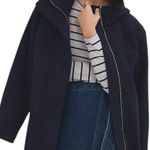 Ann Taylor  Weekend Collection Faux Fur Trim Wool Duffle Coat Blue Size M Photo 0