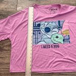 Disney  Stitch Angel Hugging '' I NEED A HUG''Crop T-Shirt PURPLE/PINK MEDIUM #18 Photo 2