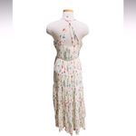 CeCe Womens Pleated Chiffon Maxi Dress Floral Size Large NWT Photo 7