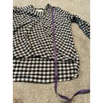 Michael Kors  MK Wrap Top Black & White‎ Size 10 Long Sleeves  Gingham Photo 5