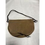 Prune Brown Suede Leather Crossbody Saddle Bag Boho Vintage Style Purse Photo 2