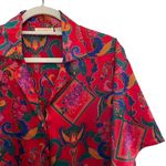 Victoria's Secret Vintage Victoria’s Secret Gold Label Blouse P/S Red Satin Floral Baroque Print 725B Photo 1