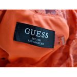 Guess  Dress Women 2 Coral Orange Lacey Chiffon Short Sleeve Belted Lace Crochet Photo 2