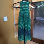 Anthropologie  Waverly Grey Green Blue 100% Silk Hi-Lo Halter Top Size XS Photo 4