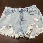 Hidden Truth Hurts Distressed Denim Women Shorts Sz M Boho Festival Beach Blue Size M Photo 0
