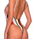 One Piece Striped Suit Photo 2