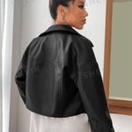 SheIn Black Leather Jacket Photo 1