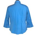 DCC Missy Blue Chinese Collar Quarter Sleeve Blouse Size XL Photo 3