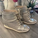 Bebe  Sport Charlane Hi-Top Lace-Up Sneakers Silver Size 8.5 Photo 0