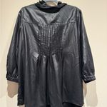 People like Frank leather look pleated front ruffled blouse size medium Photo 5