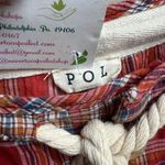 POL NWT  Red & Orange Plaid with rope Drawstring Cotton Bermuda Shorts Size S Photo 5
