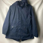 Jones New York SIGNATURE WO SIZE MEDIUM NAVY JACKET ZIP BUTTON CLOSURE POCKETS Photo 2