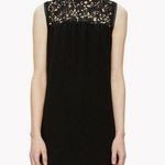 Theory Aronella Lace Crepe Mini Dress Black High Neck Size 8 Photo 0