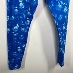 Glyder Blue Floral Print Pull On Stretch Active Leggings Women's Size Small S Photo 3