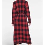 SKIMS  Cozy Robe Color Brick Buffalo Check With Pockets Size S/M NWT $128 Photo 1