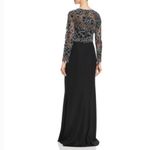 Tadashi Shoji Embroidered Gown black gold Photo 1