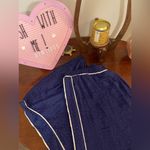 Free People Women’s Dark Blue Wide Leg Silky Pants w/ Pinstripe Elastic Waist ⭐️ Photo 10