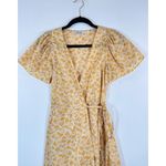 Madewell Womens Dress Yellow Fiore Mini Floral Ditsy V Neck Wrap A Line Boho XS Photo 7