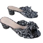 Loeffler Randall Loeffler Randal Emilia Penny Pleated Knot Sandals Womens 6.5 python snake Photo 1