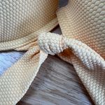 Shade & Shore Women's Yellow Tie-Front Textured Bikini Top - Size 36D - NWT Photo 4